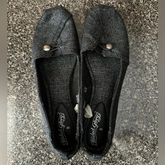 Faded Glory Sparkling Black Loafers - Picture 1 of 6